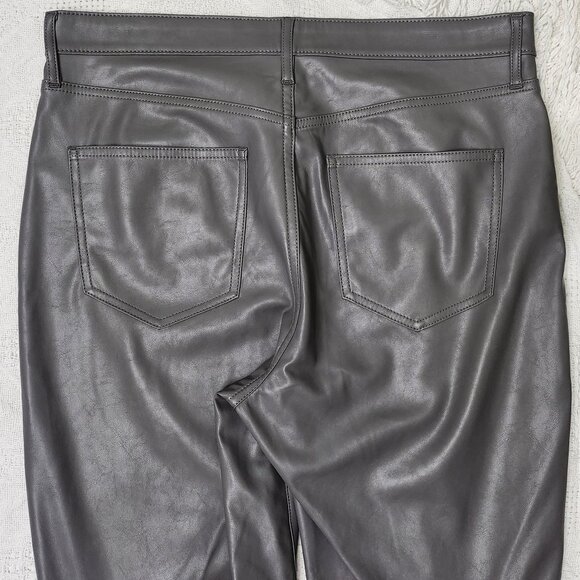 Grey Faux Leather Pants For Ladies - Picture 6 of 11